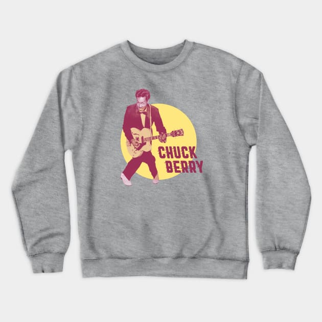 Chuck Berry - Father of Rock and Roll RETRO Crewneck Sweatshirt by Pitchin' Woo Design Co.